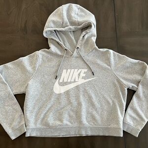 Nike Juniors Cropped Gray Hoodie